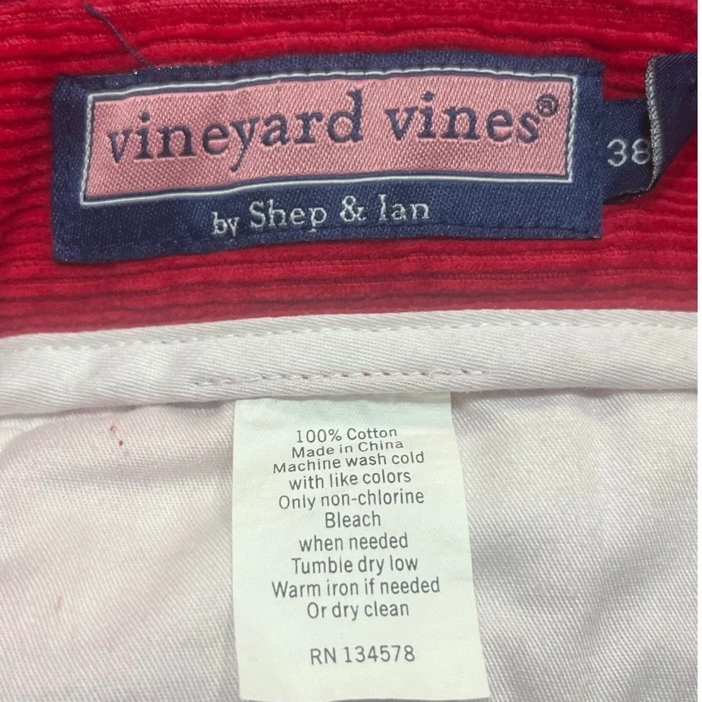 Vineyard Vines Men's Red Corduroy Club Cotton Relaxed Fit Chino Pant Size 38x30